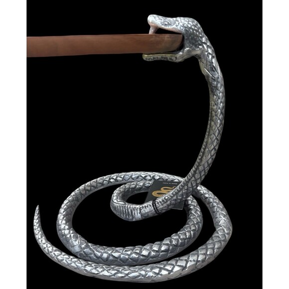 Coiled Serpent Serving Tray — Wood Platter & Sculptural Snake Base-Whimsical/New - Picture 15 of 16